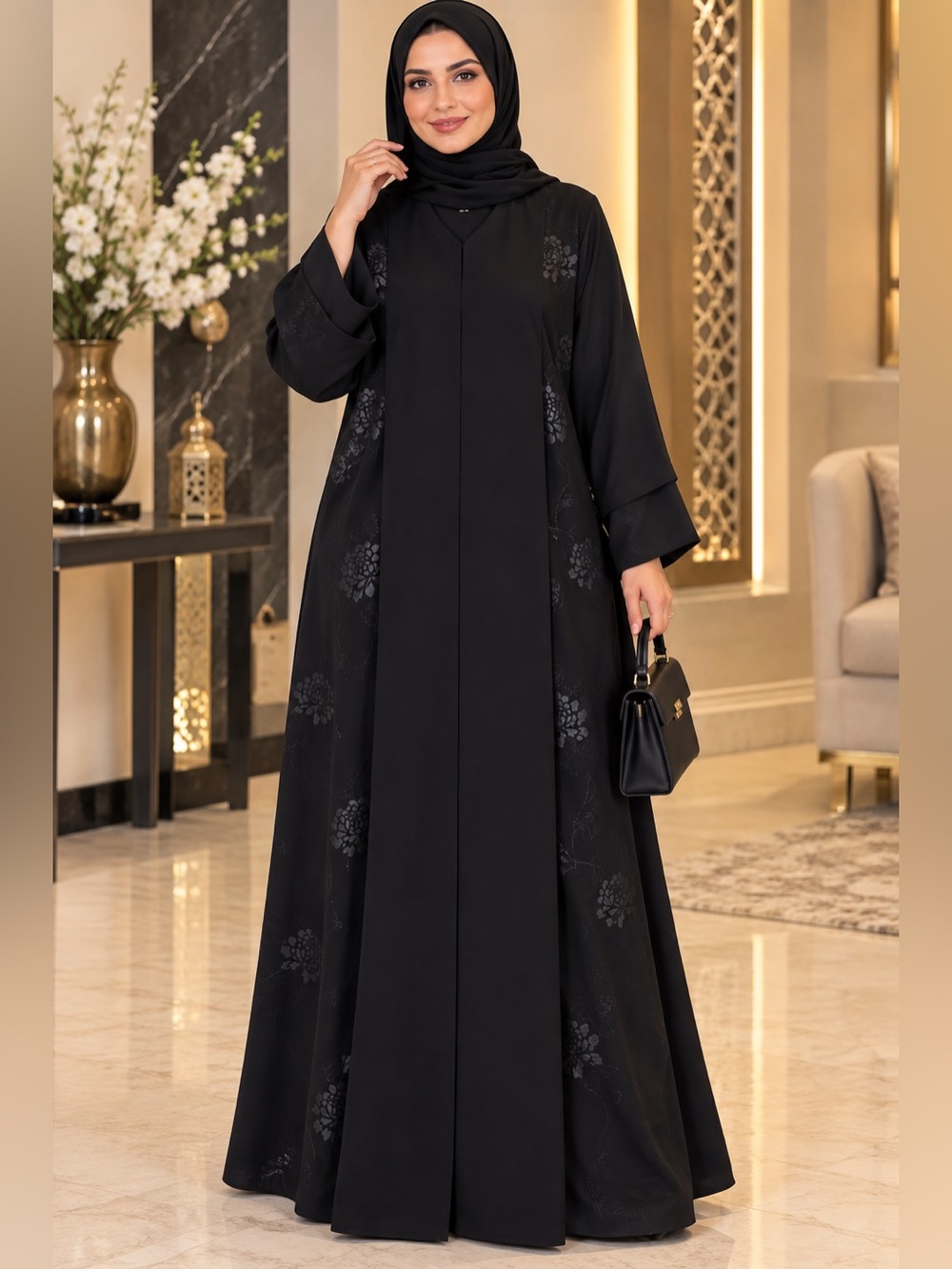 Modest Black Maxi Abaya Dress